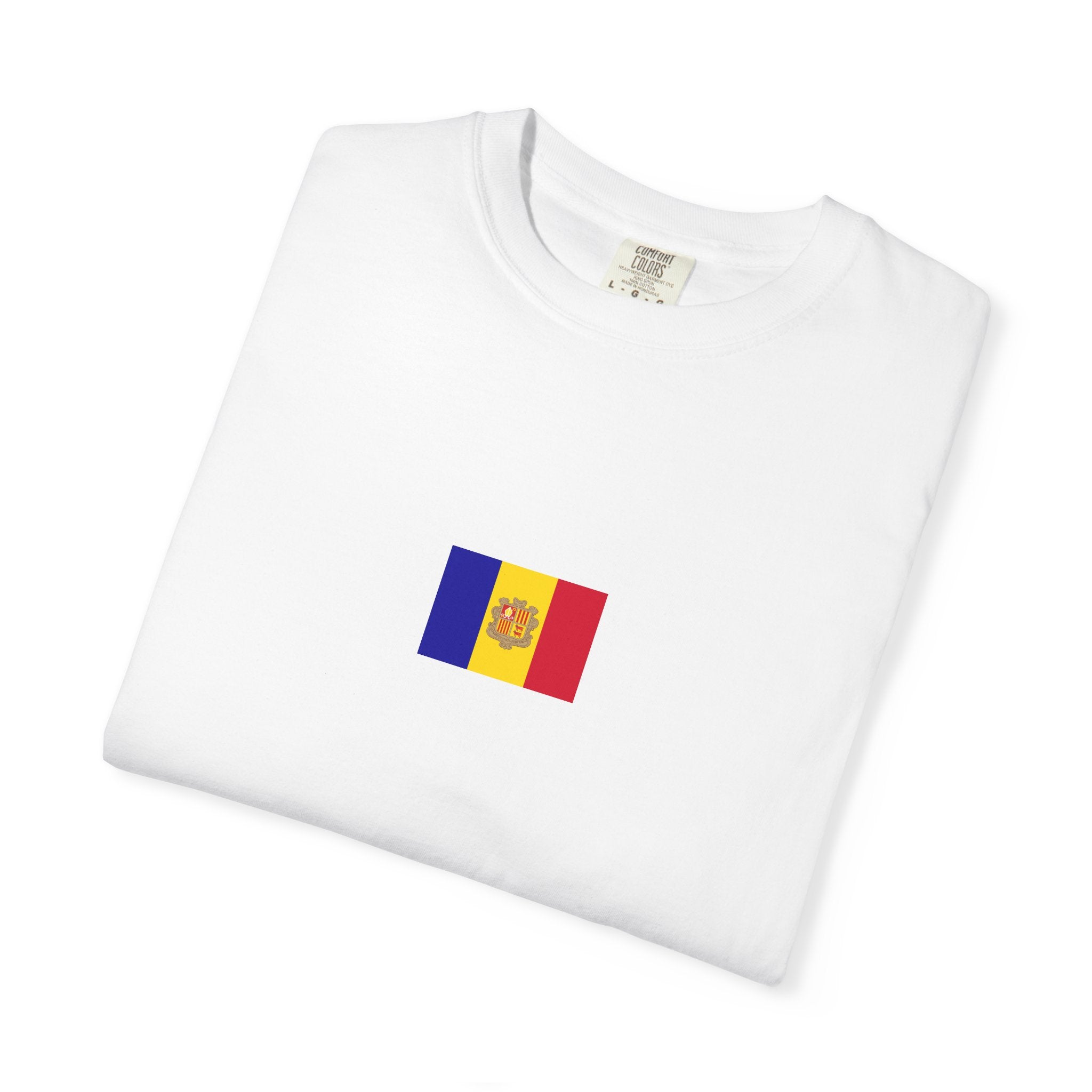 Andorra Flag T-Shirt — Map & Crest Graphic Tee