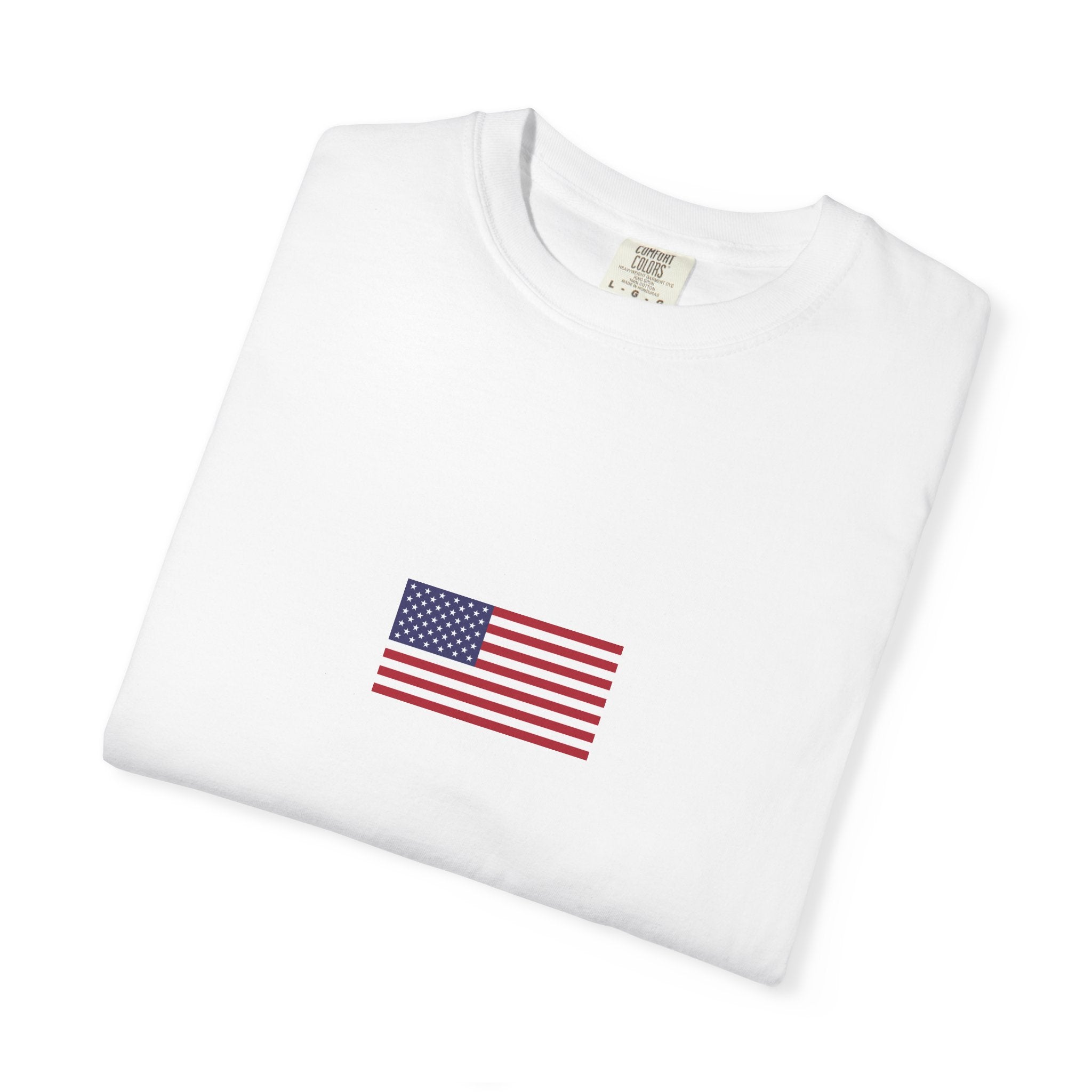 American Flag Map T-Shirt — USA Map & Mini Flag Graphic