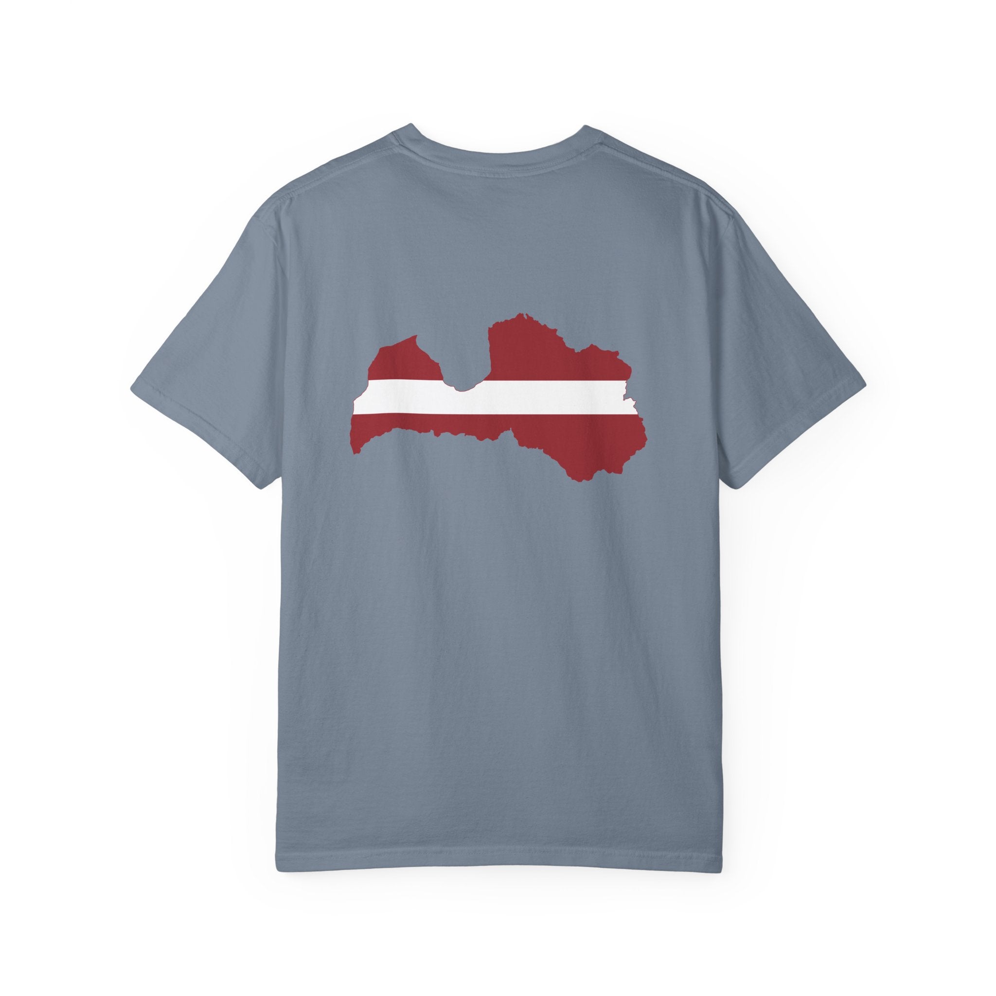 𝗟𝗔𝗧𝗩𝗜𝗔 | 𝗧‑𝗦𝗛𝗜𝗥𝗧 "Minimal Front Flag &amp; Back Map Design" 👕🛒📦✈️🌍🚚✅