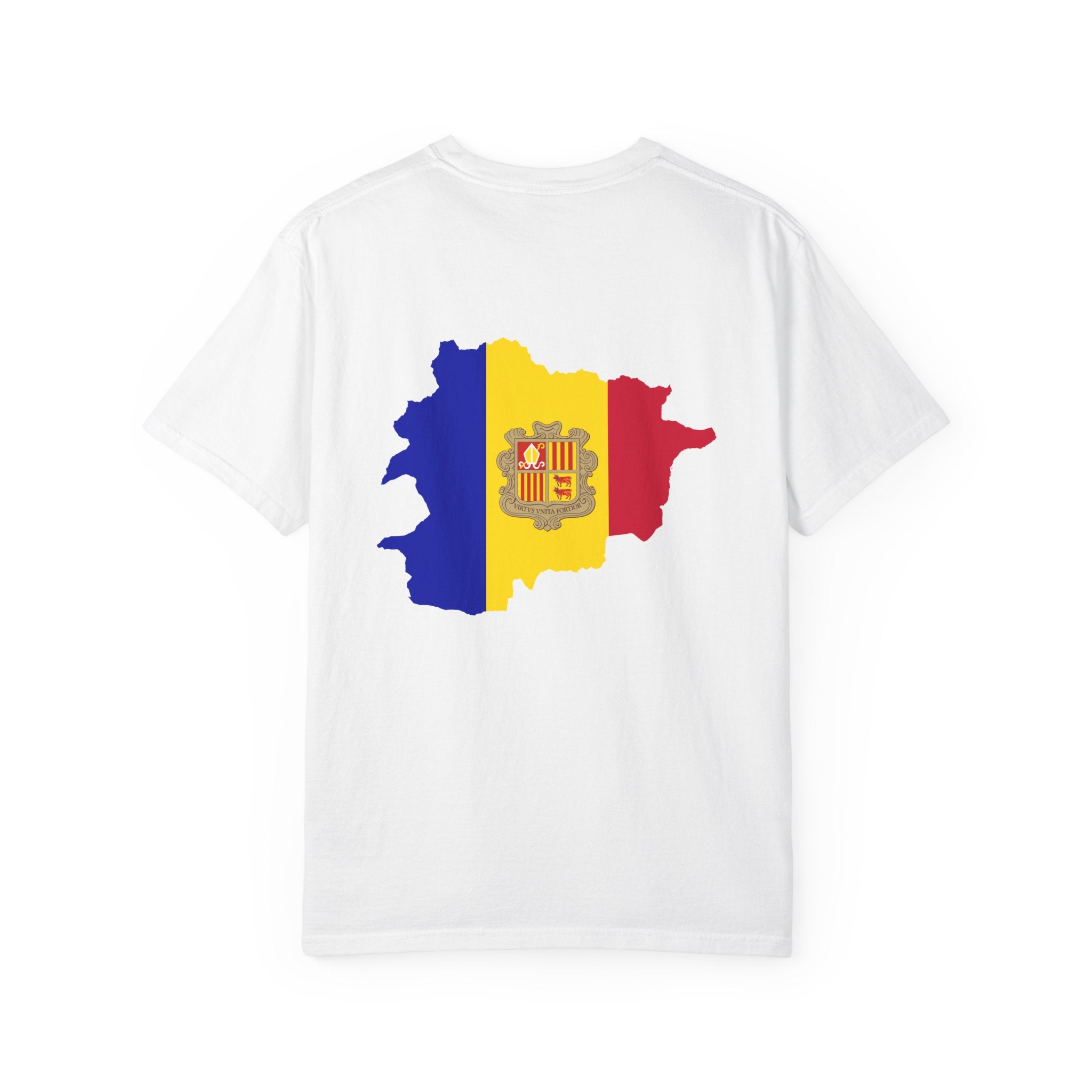 Andorra Flag T-Shirt — Map & Crest Graphic Tee