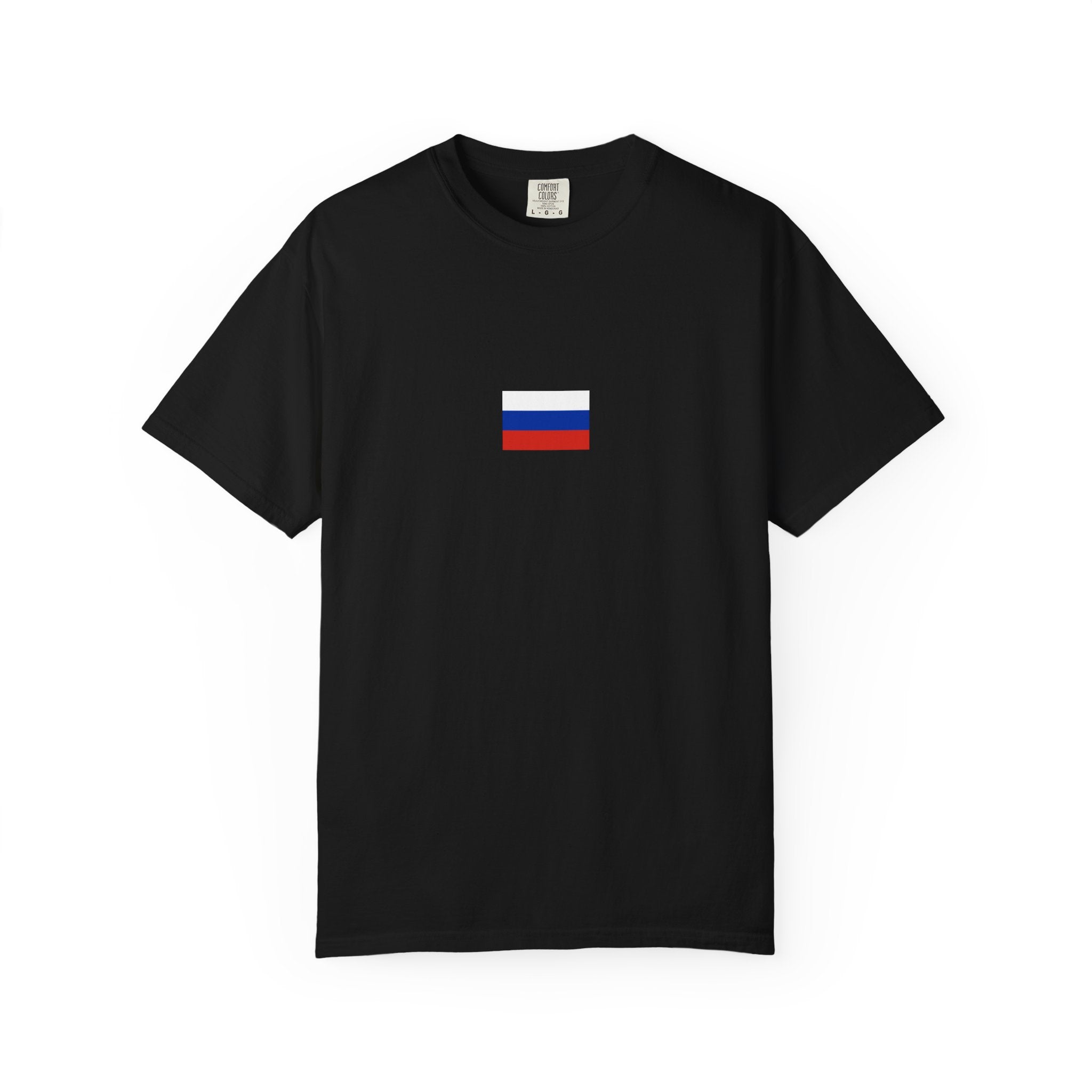𝗥𝗨𝗦𝗦𝗜𝗔 | 𝗧‑𝗦𝗛𝗜𝗥𝗧 "Minimal Front Flag & Back Map Design" 👕🛒📦✈️🌍🚚✅