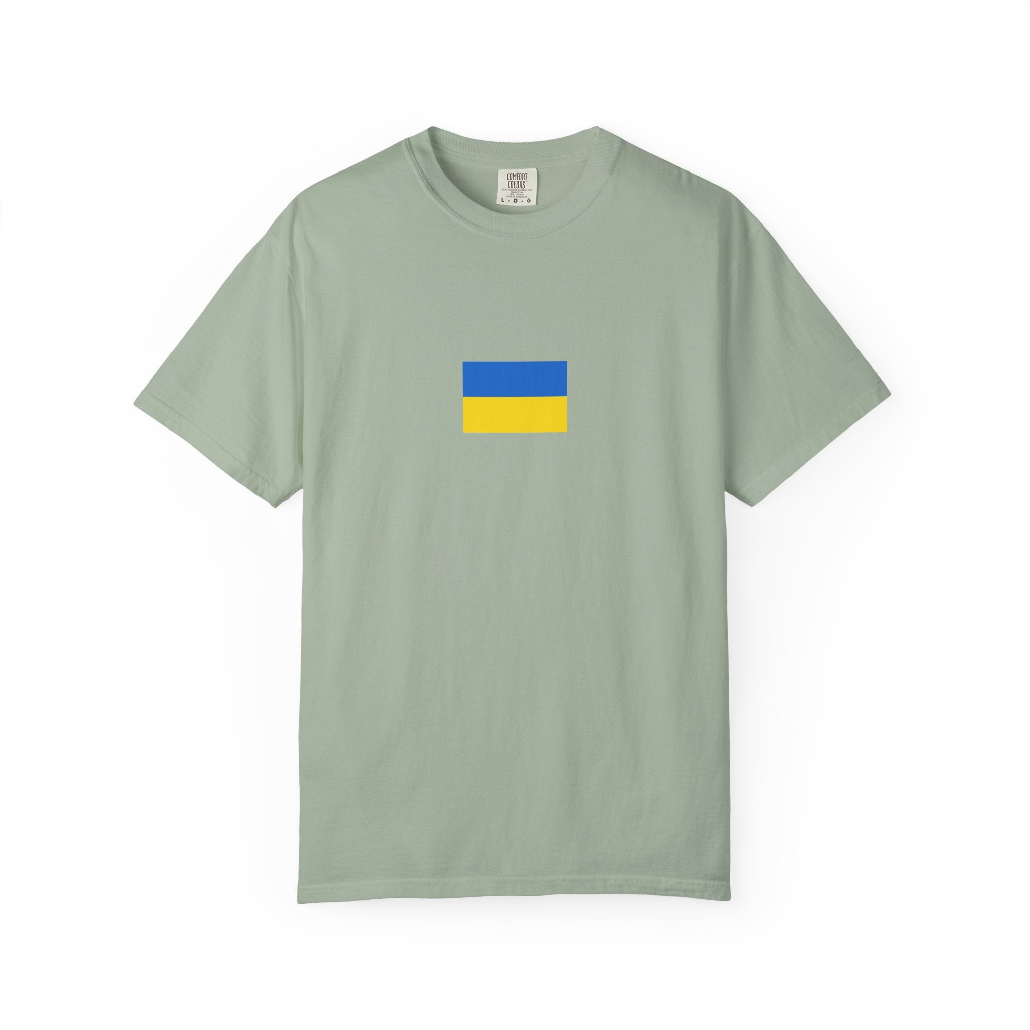 𝗨𝗞𝗥𝗔𝗜𝗡𝗘 | 𝗧-𝗦𝗛𝗜𝗥𝗧 "Minimal Front Flag & Back Map Design" 👕🛒📦✈️🌍🚚✅