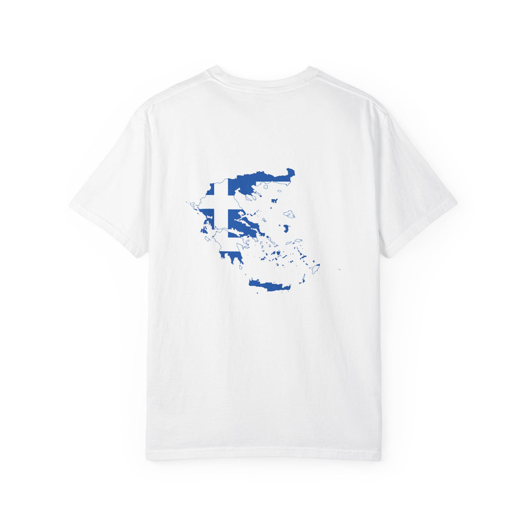 𝗚𝗥𝗘𝗘𝗖𝗘 | 𝗧‑𝗦𝗛𝗜𝗥𝗧 "Minimal Front Flag & Back Map Design" 👕🛒📦✈️🌍🚚✅