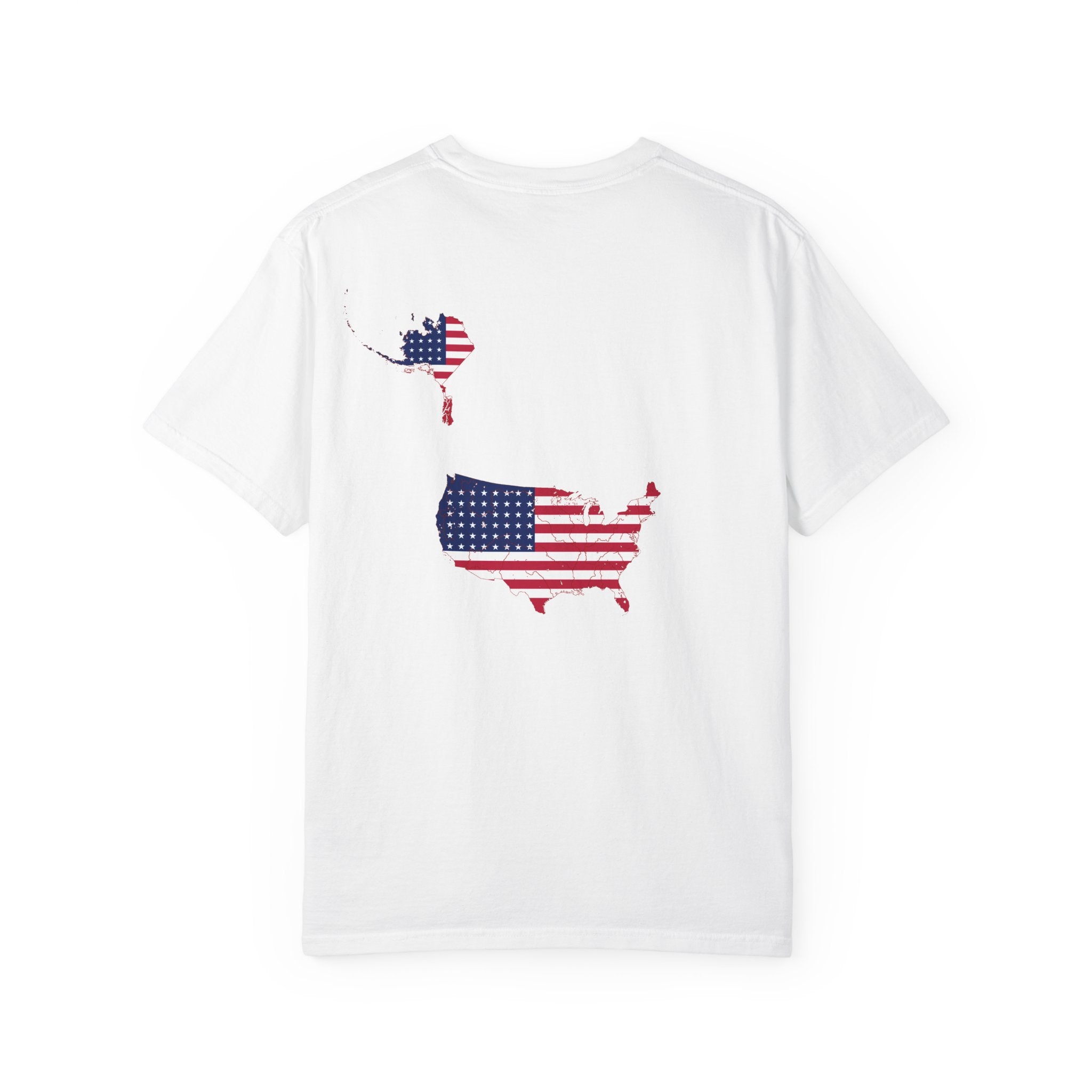 American Flag Map T-Shirt — USA Map & Mini Flag Graphic