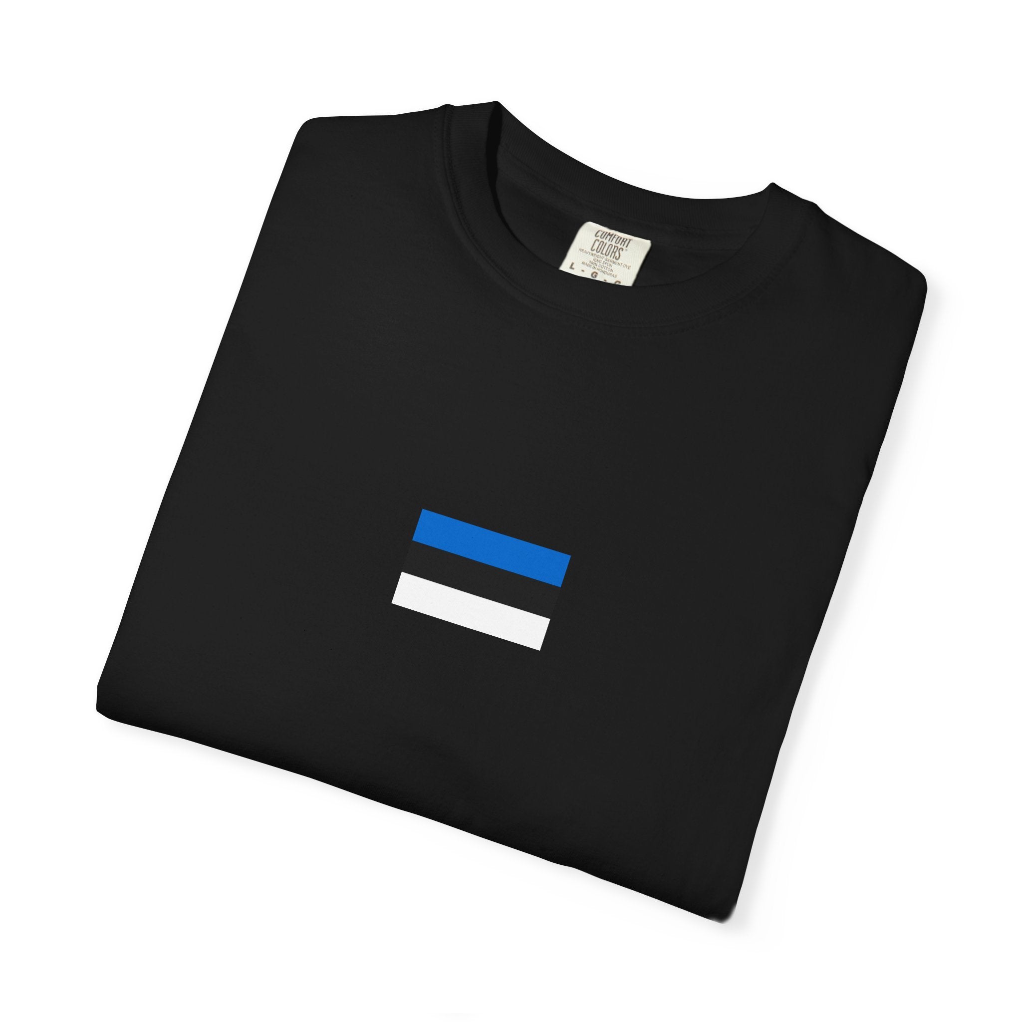 𝗘𝗦𝗧𝗢𝗡𝗜𝗔 | 𝗧‑𝗦𝗛𝗜𝗥𝗧 "Minimal Front Flag & Back Map Design" 👕🛒📦✈️🌍🚚✅