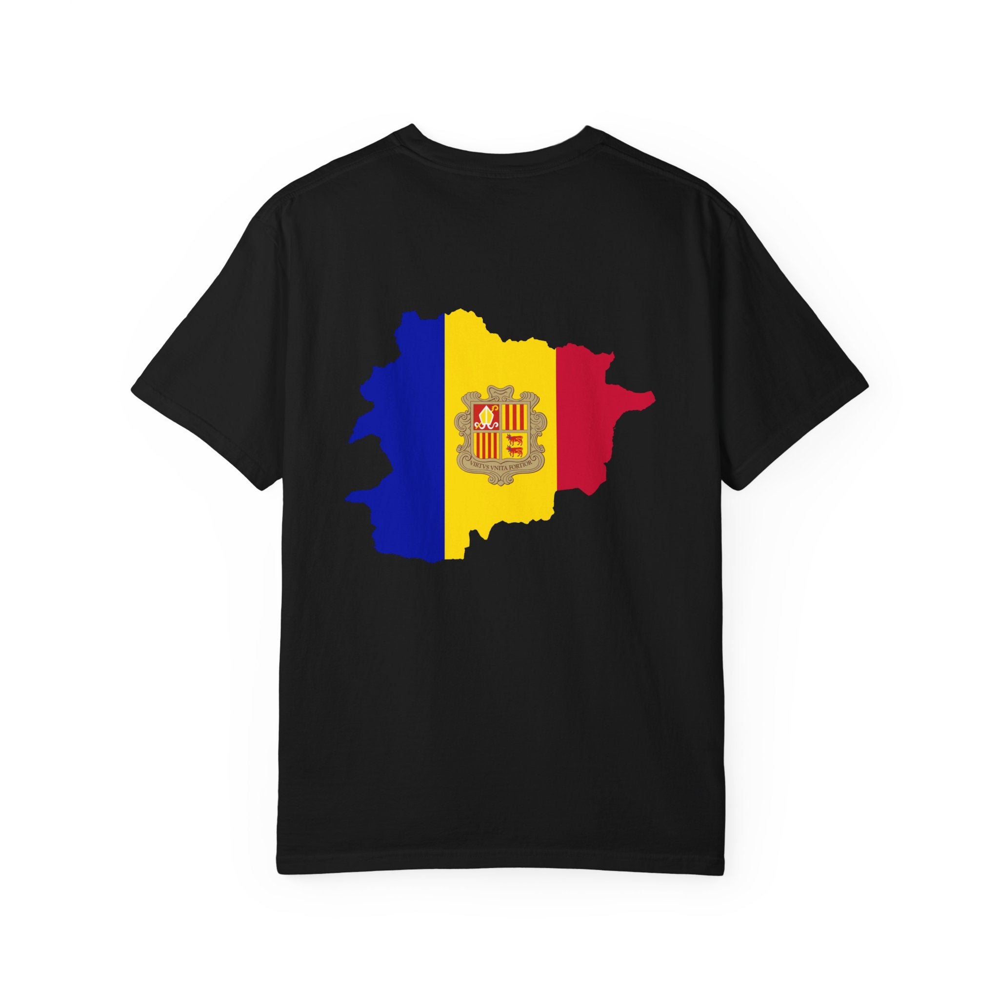 Andorra Flag T-Shirt — Map & Crest Graphic Tee