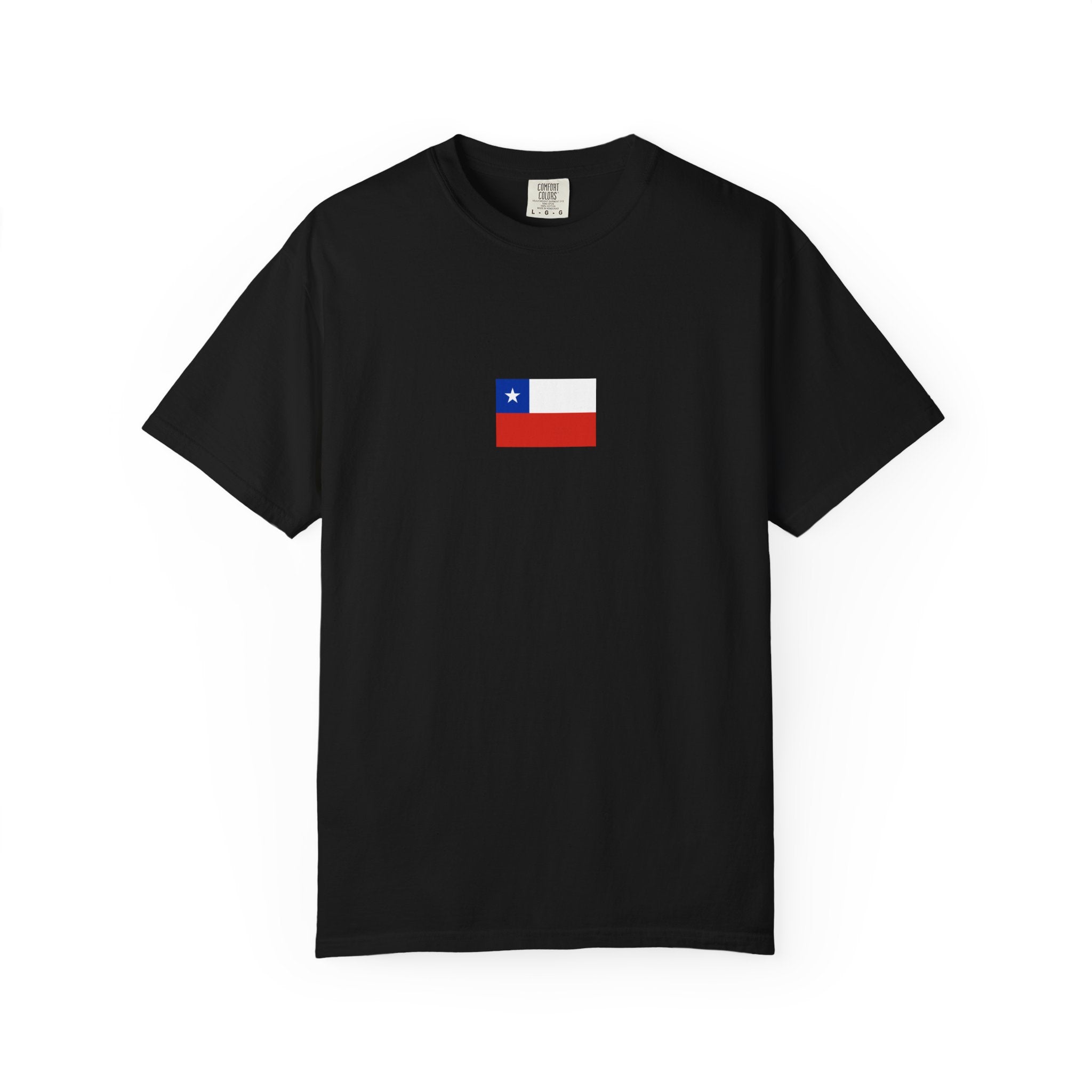 Chile Minimal Flag T-Shirt — Small Chest Emblem, Patriotic Casual Tee
