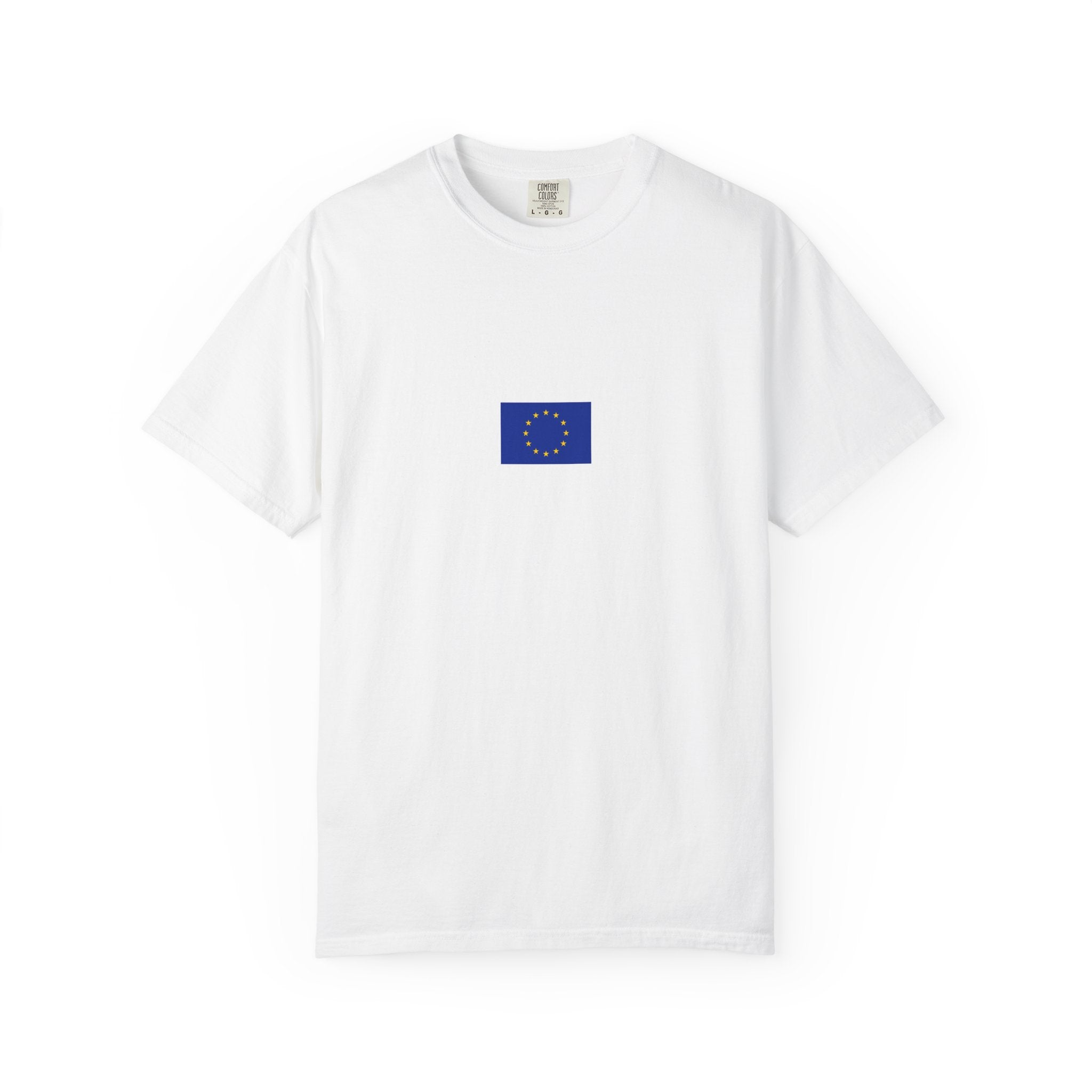 𝗘𝗨 | 𝗧‑𝗦𝗛𝗜𝗥𝗧 "Minimal Front Flag & Back Map Design" 👕🛒📦✈️🌍🚚✅