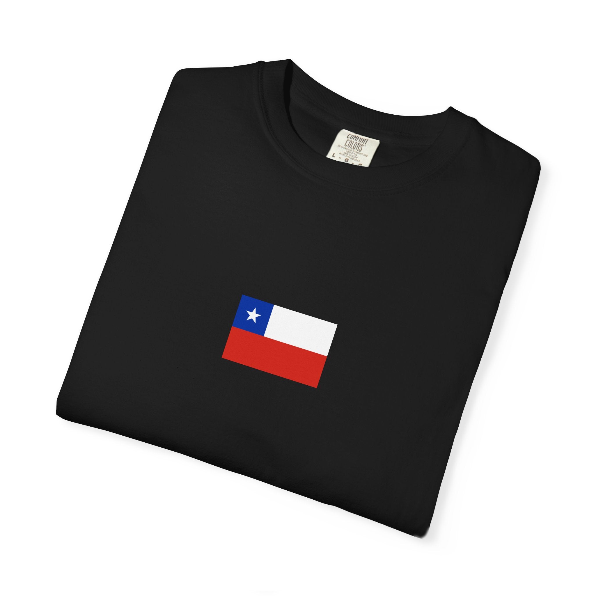 Chile Minimal Flag T-Shirt — Small Chest Emblem, Patriotic Casual Tee