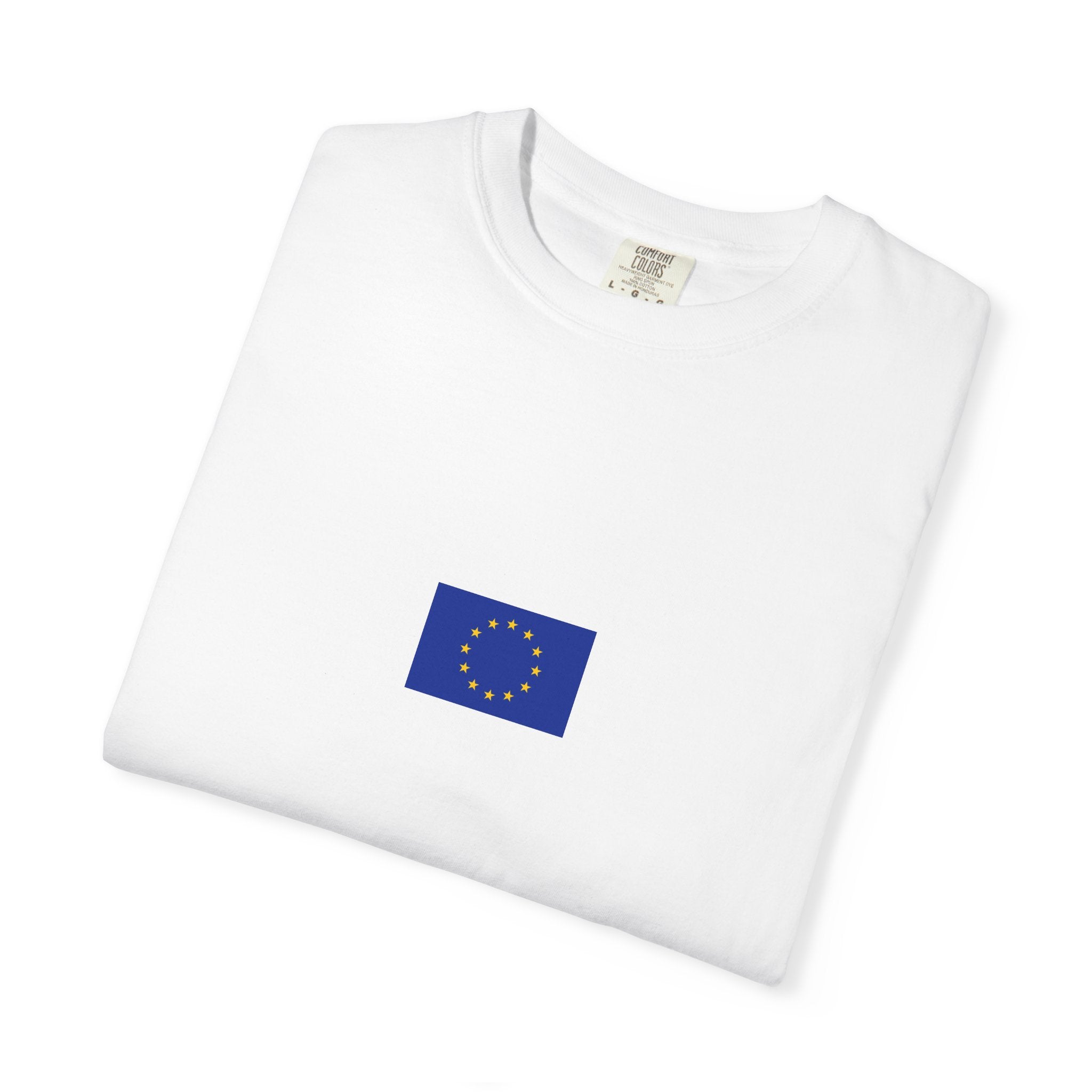 𝗘𝗨 | 𝗧‑𝗦𝗛𝗜𝗥𝗧 "Minimal Front Flag & Back Map Design" 👕🛒📦✈️🌍🚚✅