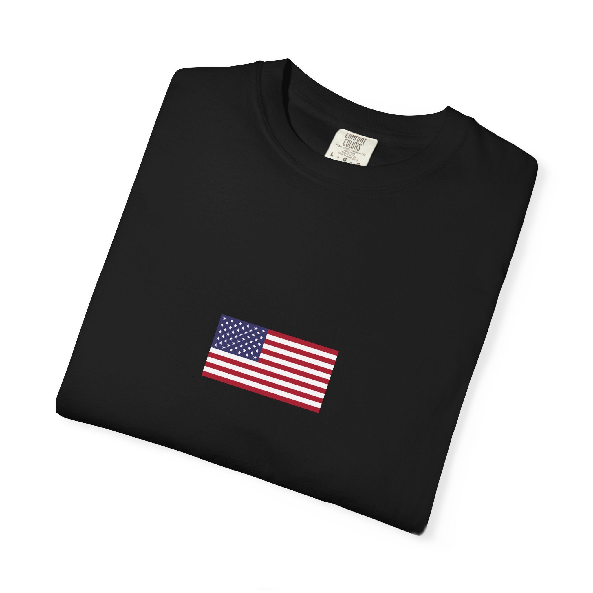 American Flag Map T-Shirt — USA Map & Mini Flag Graphic