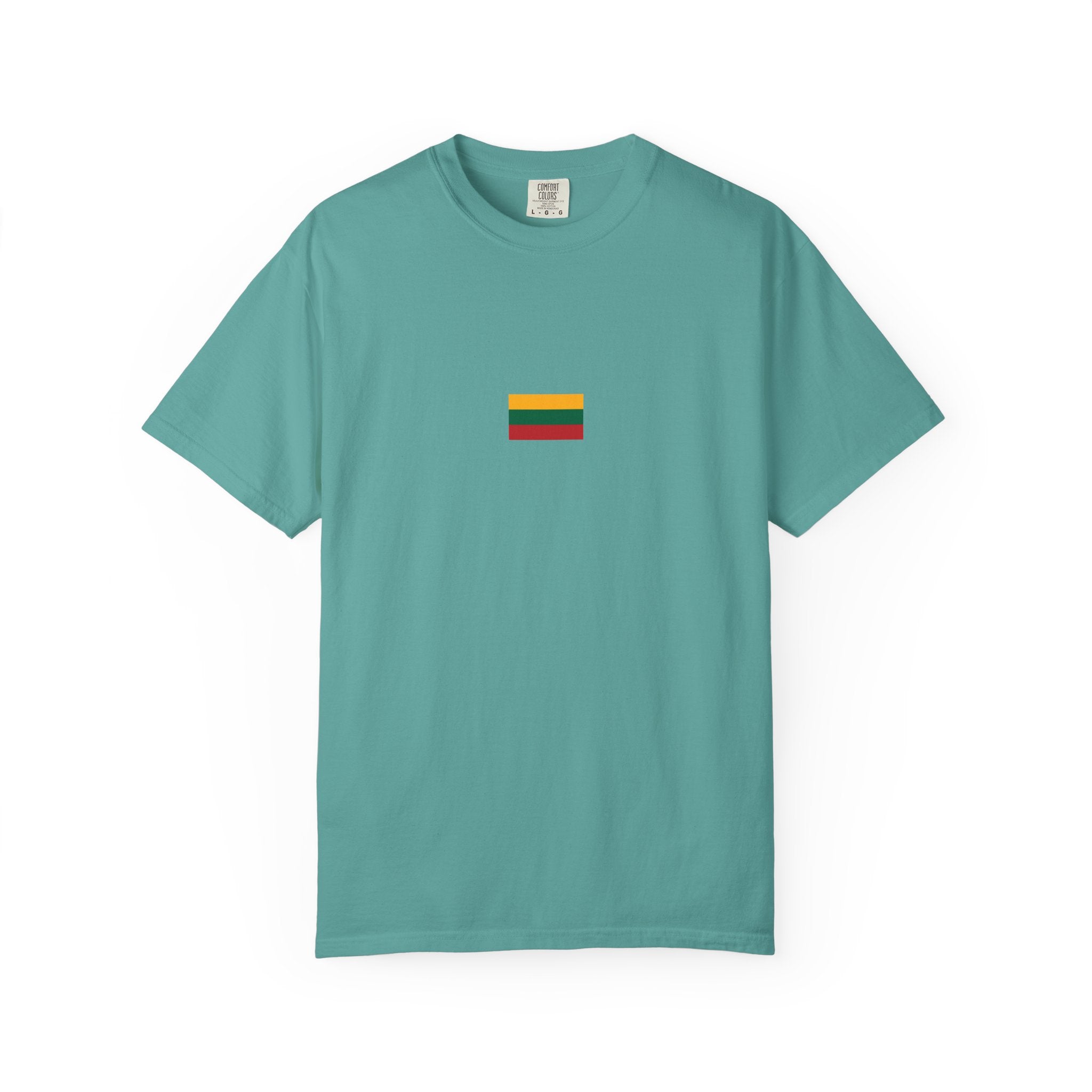 𝗟𝗜𝗧𝗛𝗨𝗔𝗡𝗜𝗔 | 𝗧‑𝗦𝗛𝗜𝗥𝗧 "Minimal Front Flag & Back Map Design" 👕🛒📦✈️🌍🚚✅