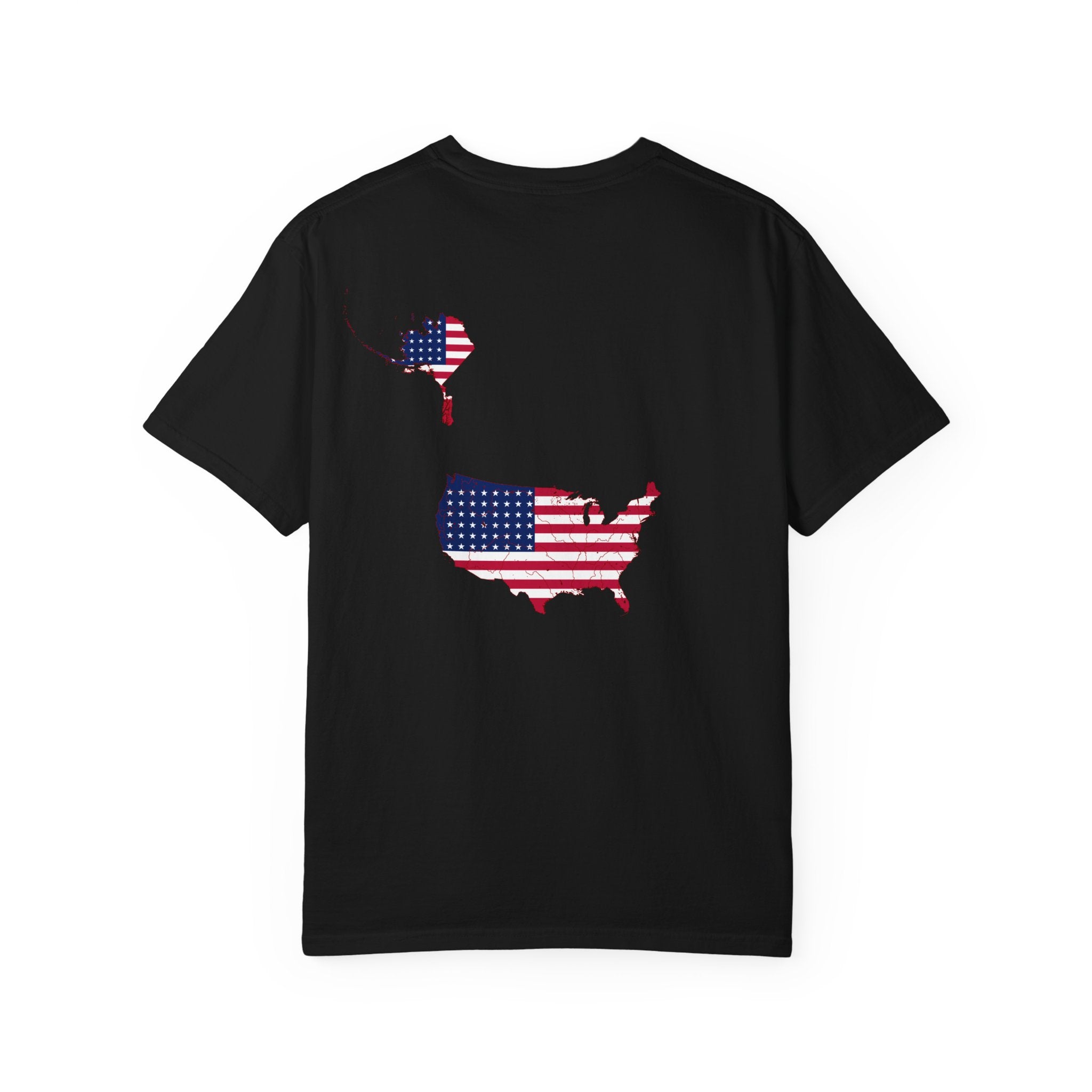 American Flag Map T-Shirt — USA Map & Mini Flag Graphic