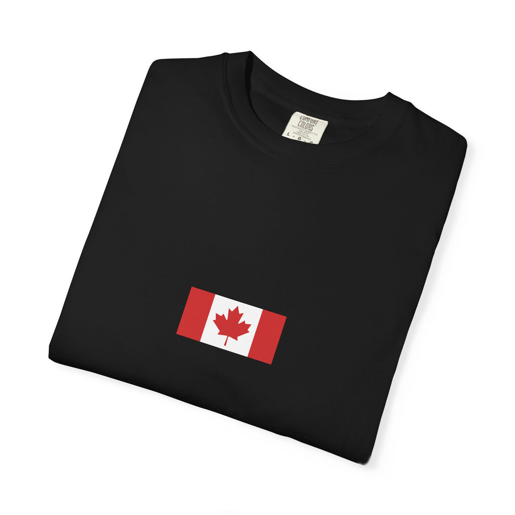 𝗖𝗔𝗡𝗔𝗗𝗔 | 𝗧‑𝗦𝗛𝗜𝗥𝗧 "Minimal Front Flag & Back Map Design" 👕🛒📦✈️🌍🚚✅
