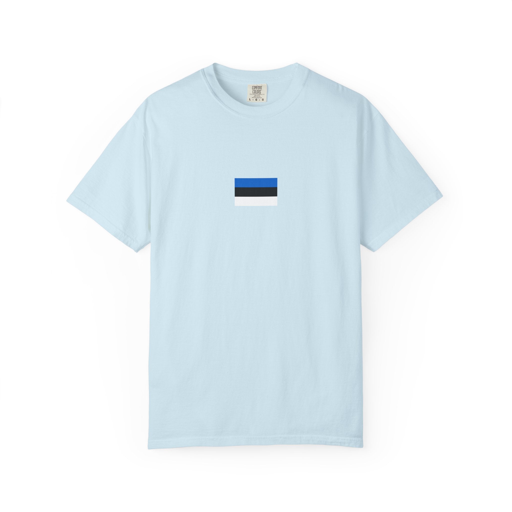 𝗘𝗦𝗧𝗢𝗡𝗜𝗔 | 𝗧‑𝗦𝗛𝗜𝗥𝗧 "Minimal Front Flag & Back Map Design" 👕🛒📦✈️🌍🚚✅