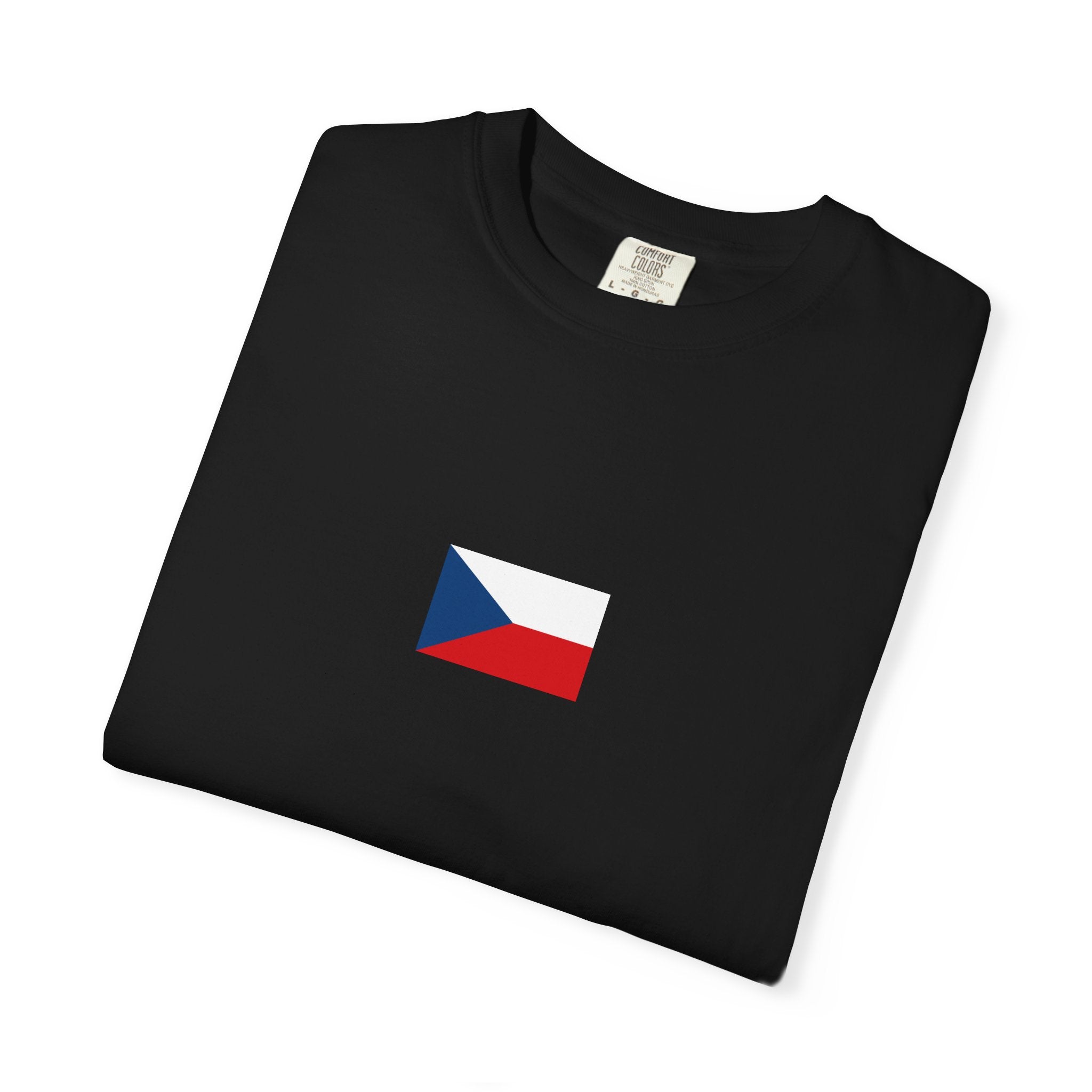 𝗖𝗭𝗘𝗖𝗛 | 𝗧‑𝗦𝗛𝗜𝗥𝗧 "Minimal Front Flag & Back Map Design" 👕🛒📦✈️🌍🚚✅