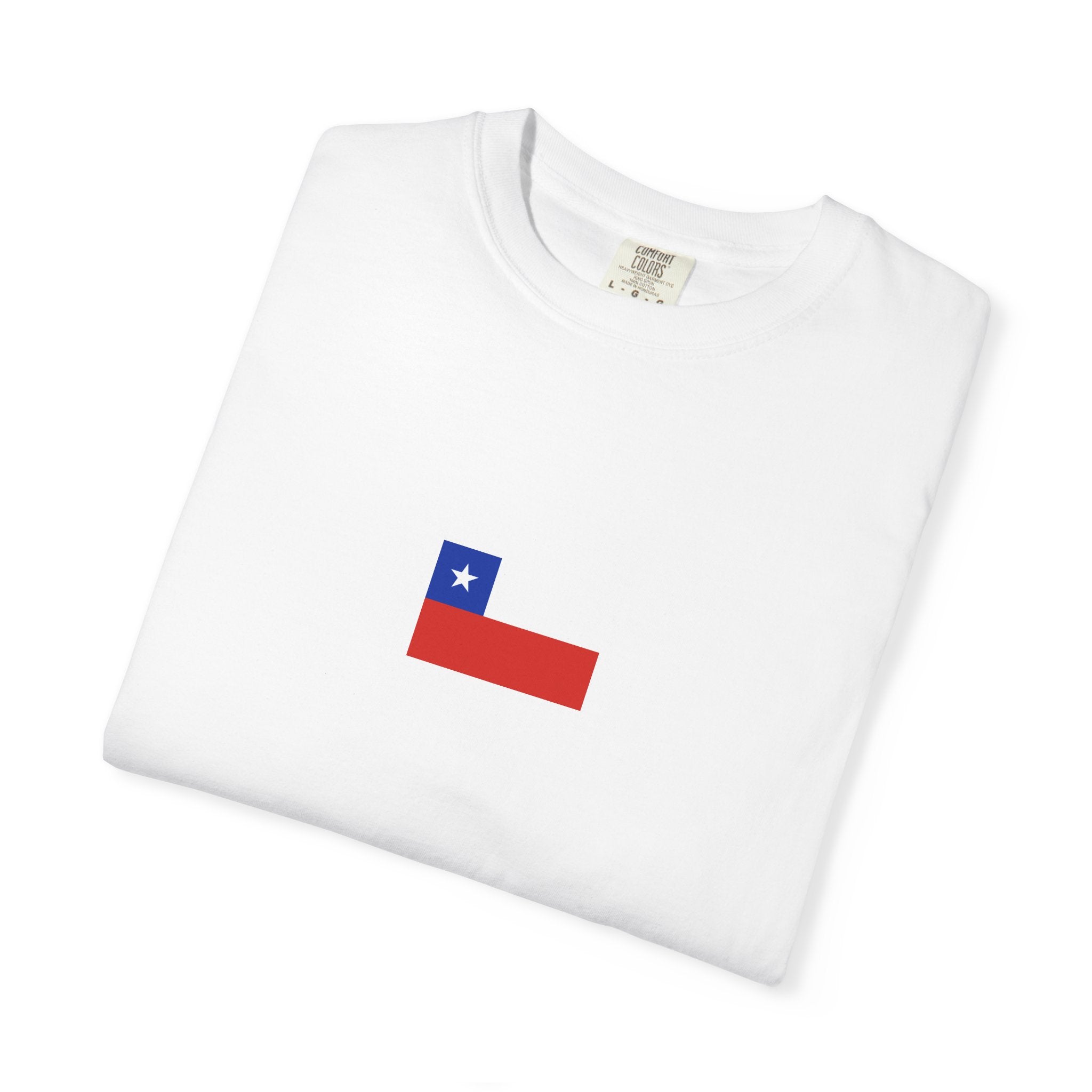 Chile Minimal Flag T-Shirt — Small Chest Emblem, Patriotic Casual Tee