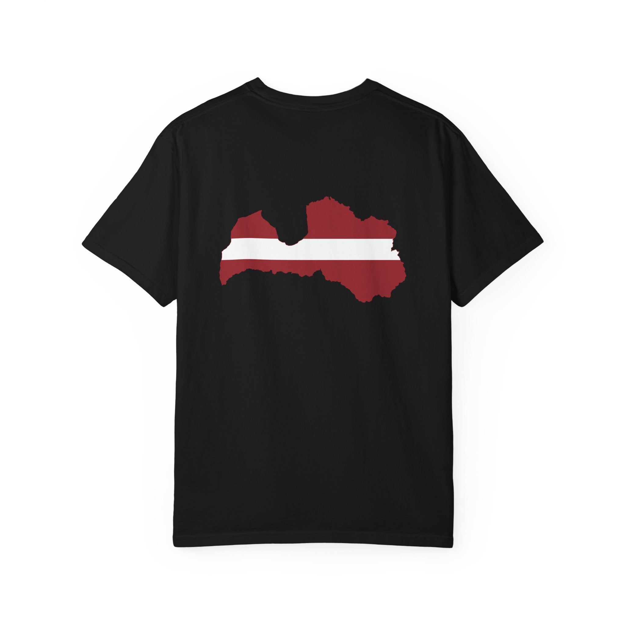 𝗟𝗔𝗧𝗩𝗜𝗔 | 𝗧‑𝗦𝗛𝗜𝗥𝗧 "Minimal Front Flag &amp; Back Map Design" 👕🛒📦✈️🌍🚚✅